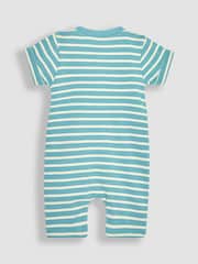 JoJo Maman Bébé Natural Duck & Stripe 2-Pack Rompers - Image 3 of 6