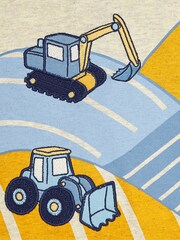 JoJo Maman Bébé Natural Digger & Field Appliqué T-Shirt - Image 3 of 5