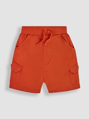JoJo Maman Bébé Orange 2-Pack Jersey Cargo Shorts - Image 3 of 5