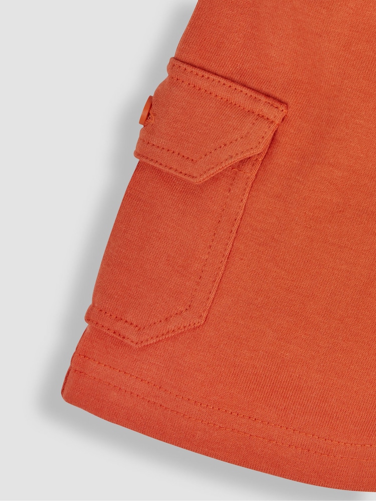 JoJo Maman Bébé Orange 2-Pack Jersey Cargo Shorts - Image 5 of 5