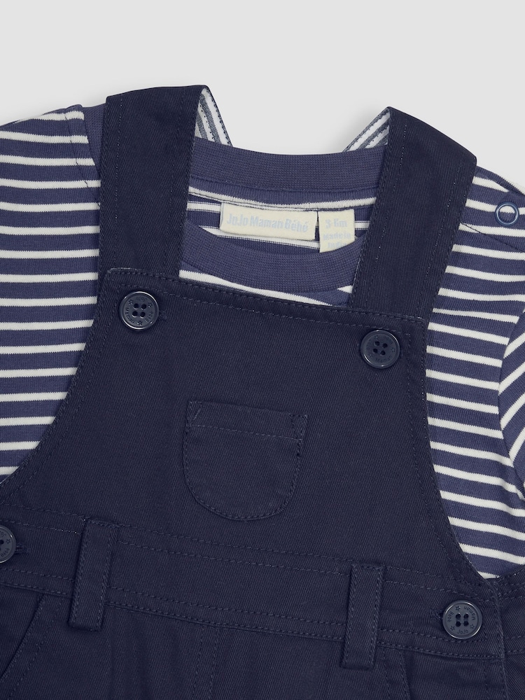 Jojo Maman Bébé 2-Pieces Twill Dungarees & črtast; progast majica Set - Slika 5 iz 5 Jojo Maman Bébé 2-Pieces Twill Dungarees & črtast; progast majica Set - Slika 5 iz 5