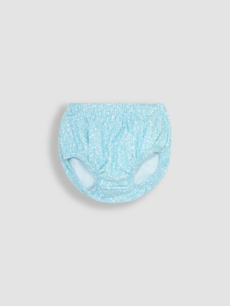 JoJo Maman Bébé Duck Egg Blue Ditsy Floral Smocked Jersey Dress - Image 4 of 4 JoJo Maman Bébé Duck Egg Blue Ditsy Floral Smocked Jersey Dress - Image 4 of 4