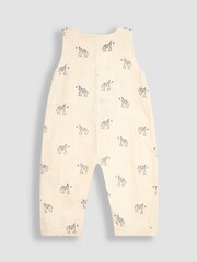 JoJo Maman Bébé Stone Zebra Cheesecloth Button Front Romper - Image 5 of 6