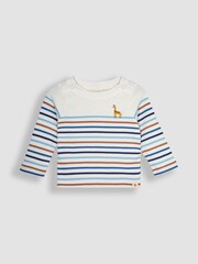 JoJo Maman Bébé Natural Breton Top & Rib Leggings Set - Image 2 of 4