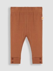 JoJo Maman Bébé Natural Breton Top & Rib Leggings Set - Image 3 of 4