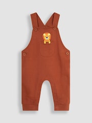 JoJo Maman Bébé Brown Lion Appliqué Trouser Dungarees & T-Shirt Set - Image 5 of 7