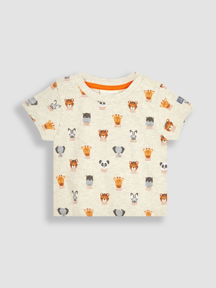 JoJo Maman Bébé Brown Lion Appliqué Trouser Dungarees & T-Shirt Set - Image 7 of 7