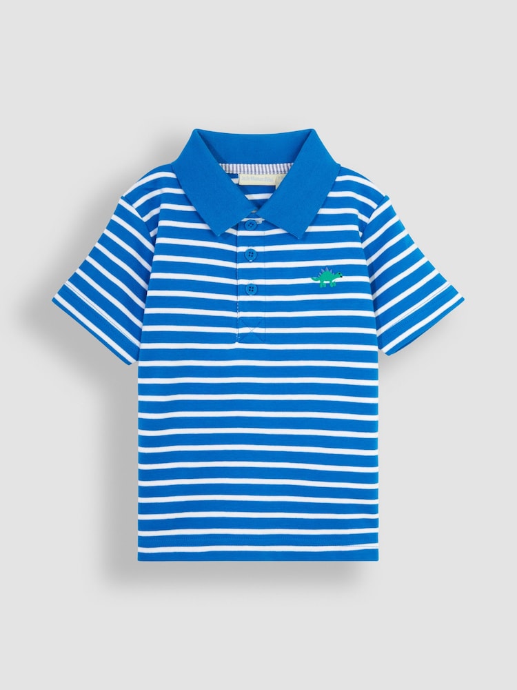 JoJo Maman Bébé Cobalt Dinosaur Polo Shirt - Image 1 of 3