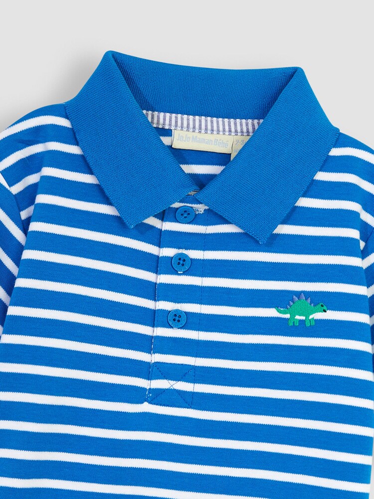 JoJo Maman Bébé Cobalt Dinosaur Polo Shirt - Image 2 of 3