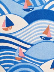 JoJo Maman Bébé Blue Nautical Wave Crew Neck Jersey Sweatshirt - Image 5 of 5