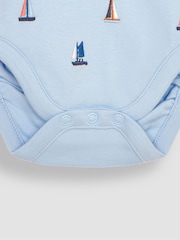 JoJo Maman Bébé Blue Sailboat Embroidered Polo Shirt Body - Image 3 of 3