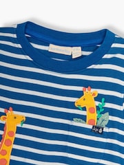 JoJo Maman Bébé Indigo Blue Giraffe Appliqué Pocket T-Shirt - Image 2 of 3