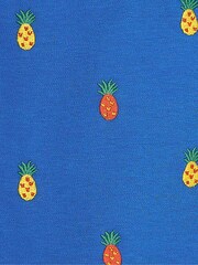 JoJo Maman Bébé Cobalt Blue Pineapple Embroidered Polo Shirt - Image 3 of 3