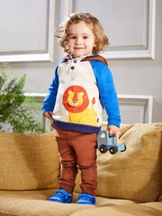 JoJo Maman Bébé Brown 2-Piece Lion Appliqué Hooded Sweatshirt & Leggings Set - Image 1 of 6