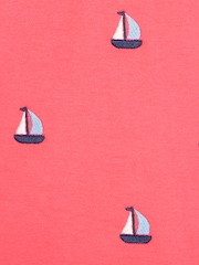 JoJo Maman Bébé Pink Sailboat Embroidered Polo Shirt - Image 3 of 3
