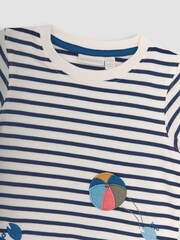 Ecru bleumarin Dungă Crab - Tricou cu bordură aplicată JoJo Maman Bébé - Image 2 of 4