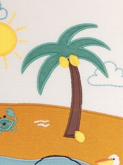 JoJo Maman Bébé Ecru Beach Scene T-Shirt - Image 3 of 3