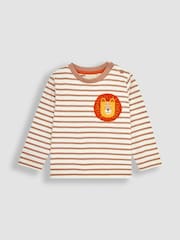 JoJo Maman Bébé Ecru Lion Appliqué Pocket Top - Image 1 of 3