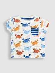 JoJo Maman Bébé Natural Crab Printed T-Shirt & Shorts Set - Image 2 of 3