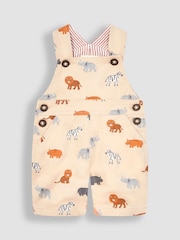 JoJo Maman Bébé Natural Safari Animals Printed Dungarees - Image 1 of 3