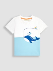 JoJo Maman Bébé White Whale & Pelican Appliqué Pocket T-Shirt - Image 1 of 3