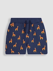 JoJo Maman Bébé Ecru Navy Stripe Giraffe Appliqué T-Shirt and Shorts Set - Image 3 of 4