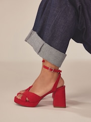 Red Forever Comfort® Flare Platform Sandals - Image 3 of 9