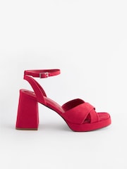 Red Forever Comfort® Flare Platform Sandals - Image 6 of 9