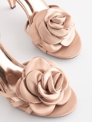 Nude Forever Comfort® Satin Flower Heeled Sandals - Image 4 of 7