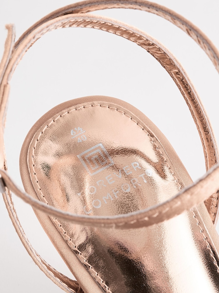 Nude Forever Comfort® Satin Flower Heeled Sandals - Image 7 of 7