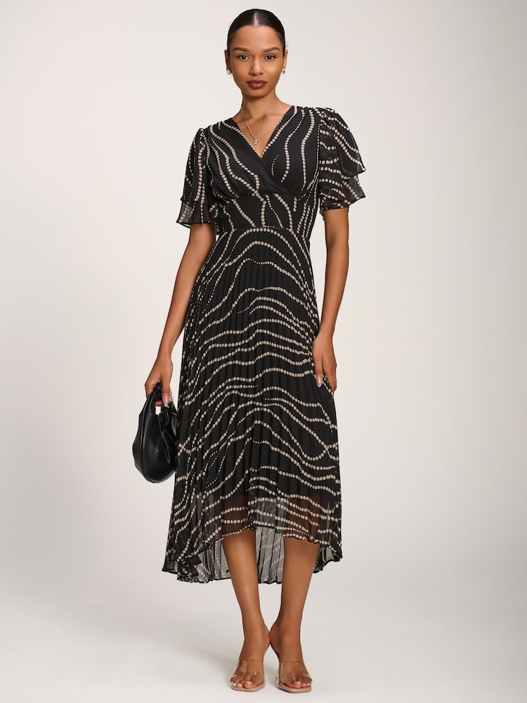 Jolie Moi Black Chiffon Angel Sleeve Midaxi Dress - Image 1 of 6 Jolie Moi Black Chiffon Angel Sleeve Midaxi Dress - Image 1 of 6