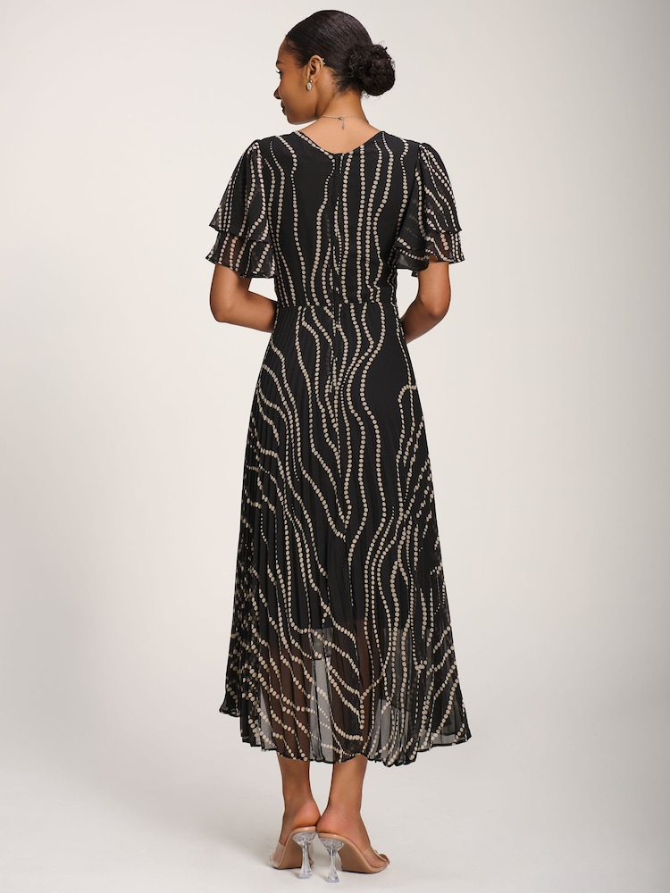 Jolie Moi Black Chiffon Angel Sleeve Midaxi Dress - Image 2 of 6 Jolie Moi Black Chiffon Angel Sleeve Midaxi Dress - Image 2 of 6
