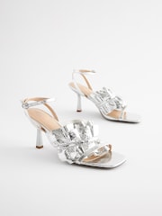 Silver Forever Comfort® Ruffle Heeled Sandals - Image 2 of 6