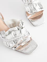 Silver Forever Comfort® Ruffle Heeled Sandals - Image 4 of 6