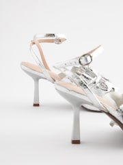 Silver Forever Comfort® Ruffle Heeled Sandals - Image 6 of 6