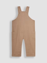 JoJo Maman Bébé Natural Cheesecloth Button Front Dungarees - Image 2 of 3