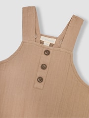 JoJo Maman Bébé Natural Cheesecloth Button Front Dungarees - Image 3 of 3