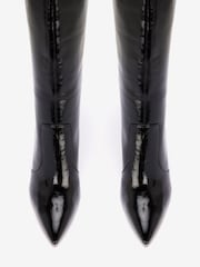 Mint Velvet Black Patent Long Boots - Image 2 of 2