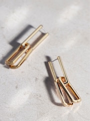 Mint Velvet Gold Link Earrings - Image 1 of 2