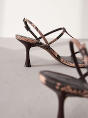 Snake Print Signature Leather Toe Post Heeled Sandals - Image 11 of 11