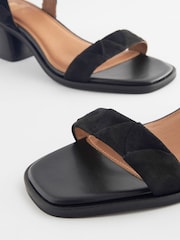 Black Forever Comfort® Leather Low Block Heel Sandals - Image 5 of 7