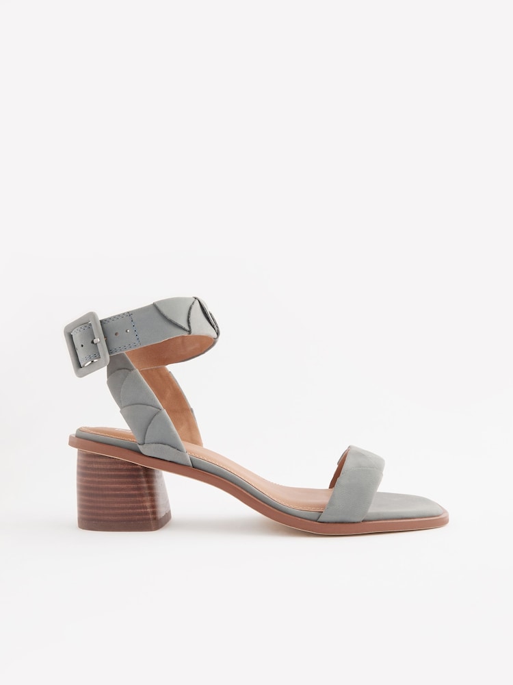 Blue Forever Comfort® Leather Low Block Heel Sandals - Image 2 of 6 Blue Forever Comfort® Leather Low Block Heel Sandals - Image 2 of 6