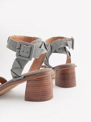 Blue Forever Comfort® Leather Low Block Heel Sandals - Image 3 of 6