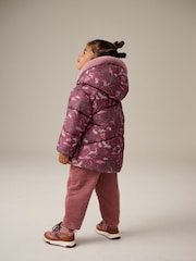 Berry Red Shower Resistant Faux Fur Lined Hooded Padded Coat (3mths-7yrs) - Image 2 of 9
