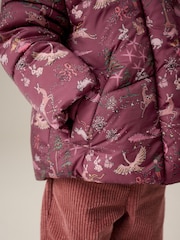 Berry Red Shower Resistant Faux Fur Lined Hooded Padded Coat (3mths-7yrs) - Image 4 of 9
