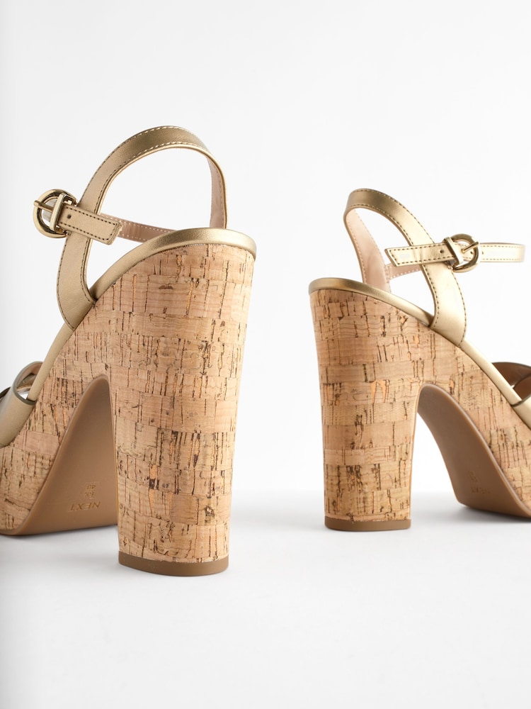 Gold Forever Comfort® Cork Platform Sandals - Image 6 of 8