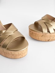 Gold Forever Comfort® Cork Platform Sandals - Image 7 of 8