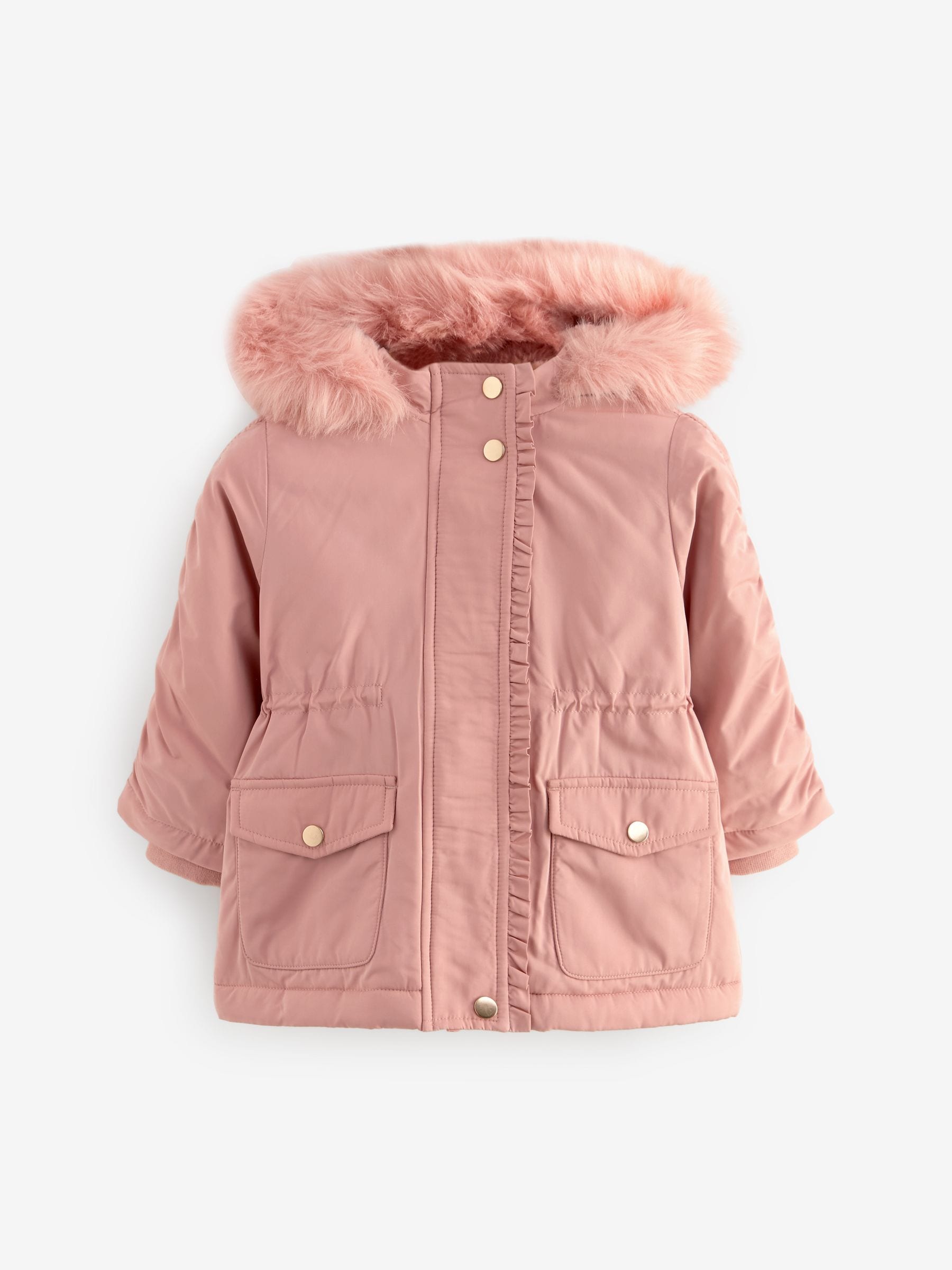 Buy Pink Shower Resistant Frill Pocket Parka Coat 3mths 7yrs from the Next UK online shop