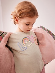 Khaki Unicorn Shower Resistant Faux Fur Lined Hooded Padded Coat (3mths-7yrs) - Image 5 of 12