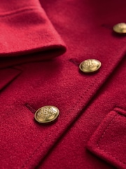Red Single Breasted Hooded Coat with Wool (3mths-10yrs) - Image 8 of 8